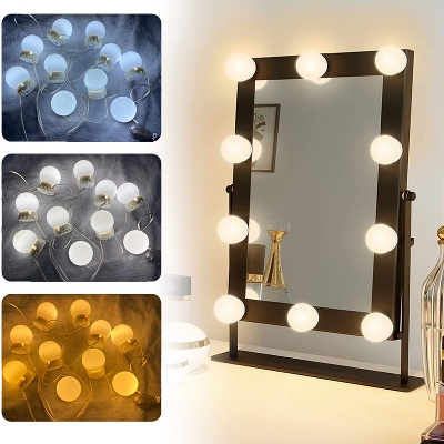 Picture of Vanity Mirror LED Light For Makeup -10 Pcs Bulb With 3 Modes Color Change - USB Plug - in Low energy consumption Enhance your Mirror View Picture of Vanity Mirror LED Light For Makeup -10 Pcs Bulb With 3 Modes Color Change - USB Plug - in Low energy consumption Enhance your Mirror View