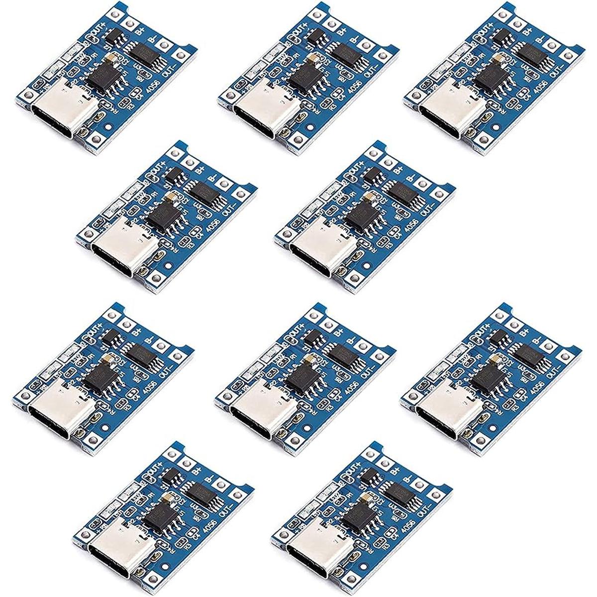 Picture of Bundle of 10 Pieces TP4056 Type C Battery Charger Module Circuit Board -  -Use For 18650 Lithium Battery