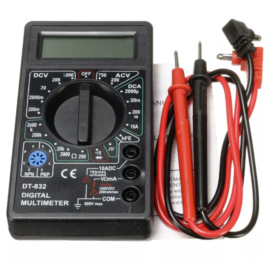 Picture of Professional DT832 Digital Multimeter LCD DC/AC Voltmeter Ammeter AC/DC Voltage Digital Ampere Power Meter Test