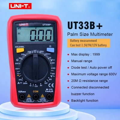 Picture of UNI-T UT33B+ Digital Multimeter AC DC Resistance Frequency Auto Range Meter Picture of UNI-T UT33B+ Digital Multimeter AC DC Resistance Frequency Auto Range Meter