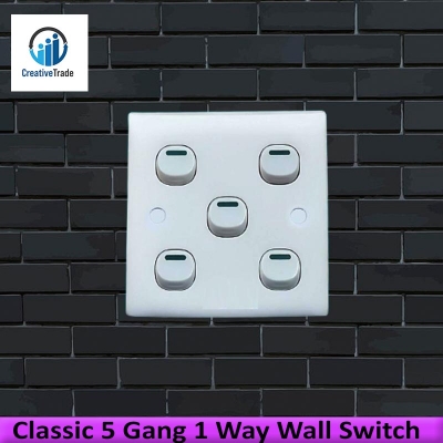 Picture of Classic 5 Gang 1 Way Wall Switch- 1 Piece