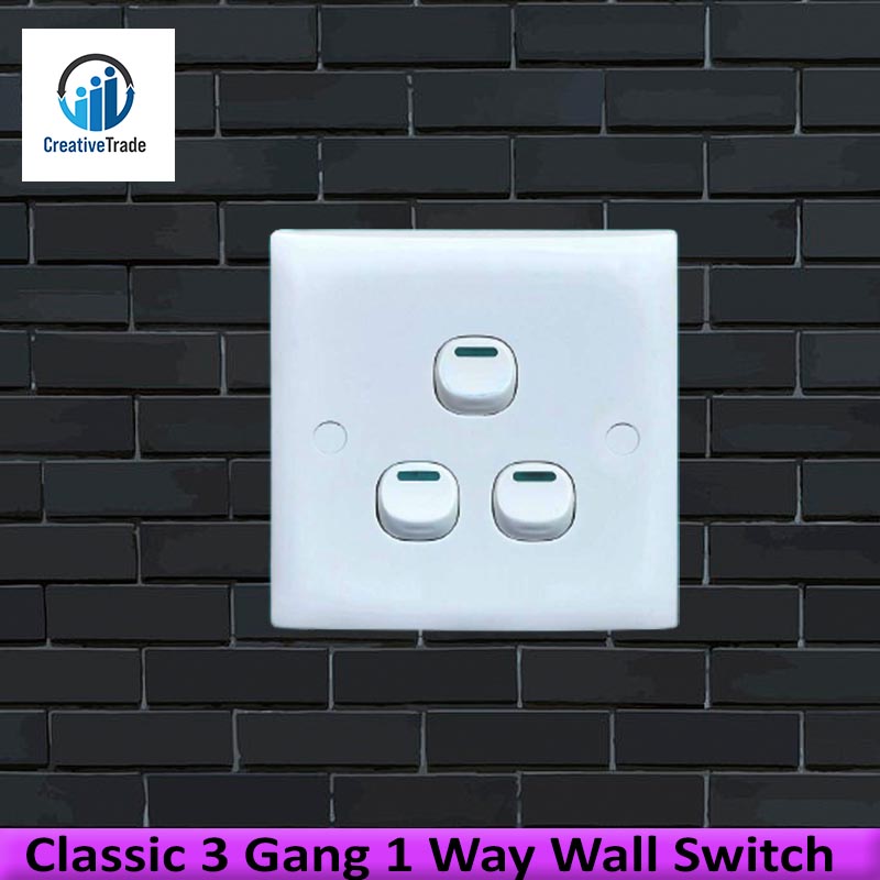Picture of Classic 3 Gang 1 Way Wall Switch- 1 Piece