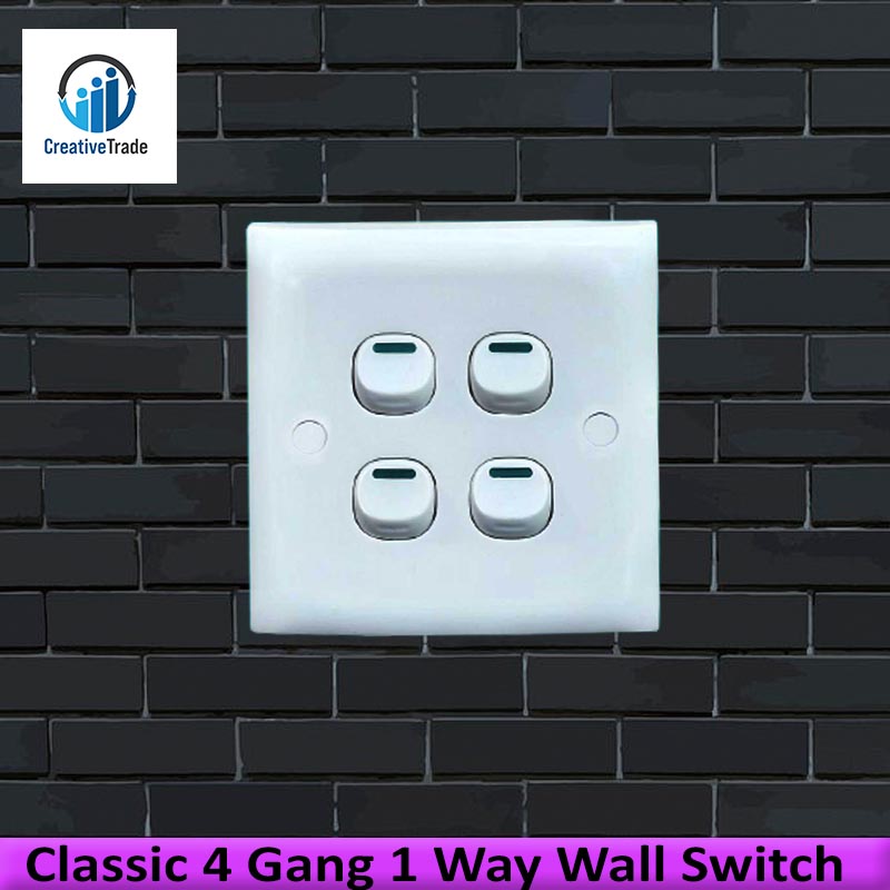 Picture of Classic 4 Gang 1 Way Wall Switch- 1 Piece