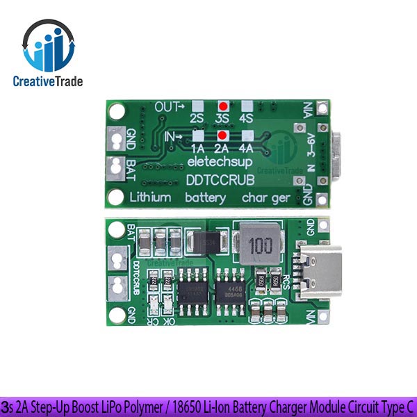 Picture of Multi-Cell 3s 2A Step-Up Boost LiPo Polymer / 18650 Li-Ion Battery Charger Module Circuit Type C Picture of Multi-Cell 3s 2A Step-Up Boost LiPo Polymer / 18650 Li-Ion Battery Charger Module Circuit Type C
