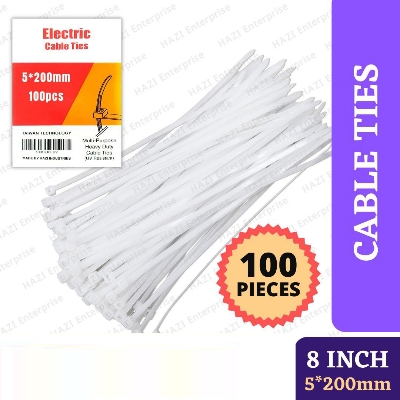 Picture of 8" Inch Cable Tie Plastic Zip Tie - Pack of 100 Pcs (Approx) - Organize Your Cables and Wires Easy to Use and Maintain Picture of 8" Inch Cable Tie Plastic Zip Tie - Pack of 100 Pcs (Approx) - Organize Your Cables and Wires Easy to Use and Maintain