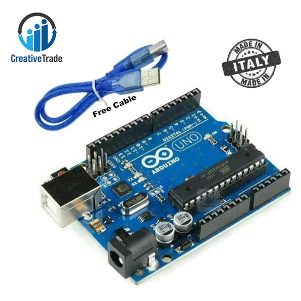 Picture of Arduino Uno R3 (DIP) Development board - Atmega328 (Made In Italy) for Automation Project With USB Cable Picture of Arduino Uno R3 (DIP) Development board - Atmega328 (Made In Italy) for Automation Project With USB Cable