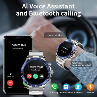 Picture of LIGE BW0569 Smartwatch Smart Watch For Men Body Thermometer Health Monitor GPS Motion Tracking Bluetooth Call Connected Watch Man 2024
