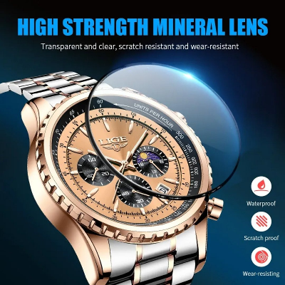 Picture of LIGE 8989 Fashion Men Watch Stainless Steel Top Brand Luxury Sport Chronograph Quartz Wrist Watches for Men Relogio Masculino+Box