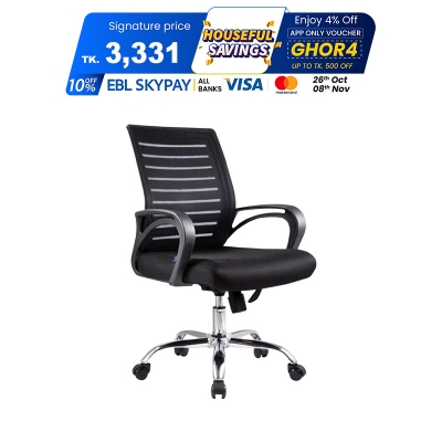 Picture of 9K Revolving chair CW-EC-02SS (9k SS Base Black Chair)