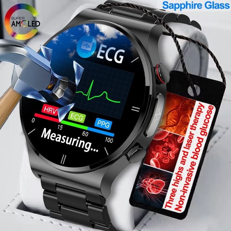 Picture of ECG+PPG Non-Invasive Blood Glucose Smart Watch Men Body Temperature Heart Rate Smartwatch Blood Pressure Sport Fitness Watch