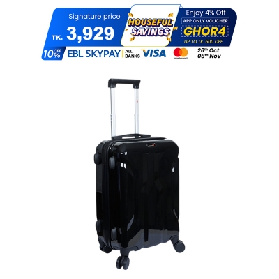 Picture of Travello Luxury Plus 24 Inch Ultra Light Weight Strong Build Quality Water-Resistant Double Caster Wheel Bigger Space Hardtop Luggage-Trolley Black Picture of Travello Luxury Plus 24 Inch Ultra Light Weight Strong Build Quality Water-Resistant Double Caster Wheel Bigger Space Hardtop Luggage-Trolley Black