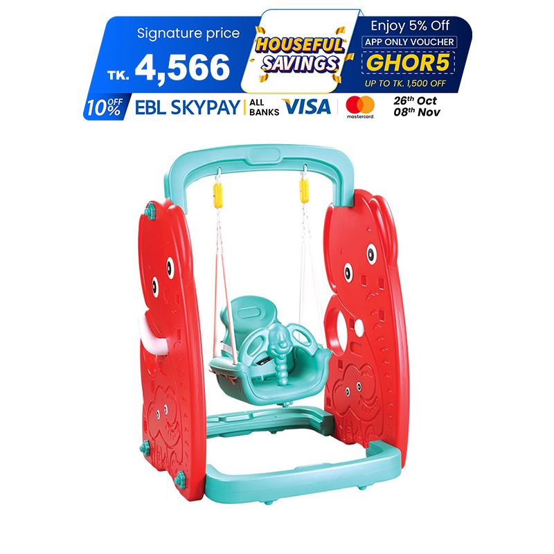 Picture of Elephant Dolna Easy Set Up Playset for Indoor Outdoor Backyard, Easy to Store, Safe Toy for Toddler, Kids