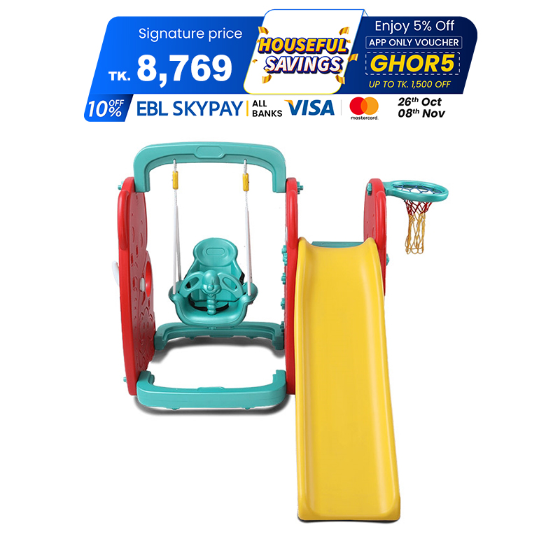 Picture of Elephant Combo Easy Set Up Playset for Indoor Outdoor Backyard, Easy to Store, Safe Toy for Toddler, Kids