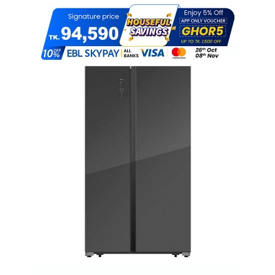 Picture of Hisense 580 Liters Inverter Compressor Side by Side Refrigerator  RS3G558NAB/BD3 Picture of Hisense 580 Liters Inverter Compressor Side by Side Refrigerator  RS3G558NAB/BD3