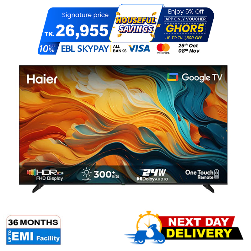 Picture of Haier 43" Smart FHD Bezel-Less Google TV (H43K85FFX)