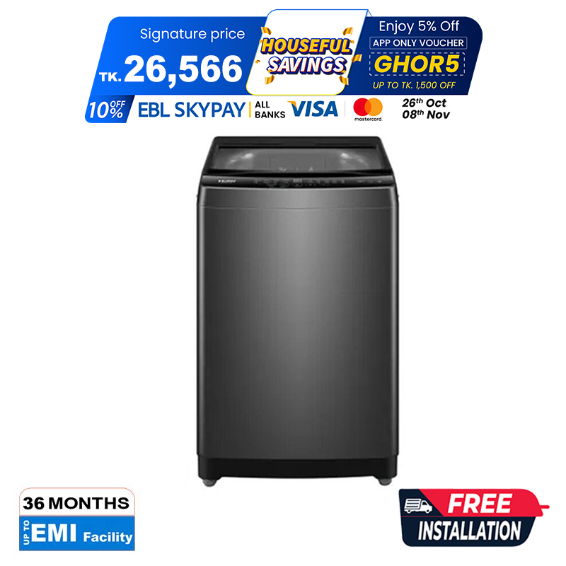Picture of Haier 8Kg Top Loading Automatic Washing Machine (HWM80-316S6) Starry Silver
