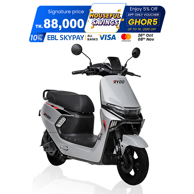 Picture of RYDO Blaze Pro-Silver Electric Scooter(Extended Mileage)
