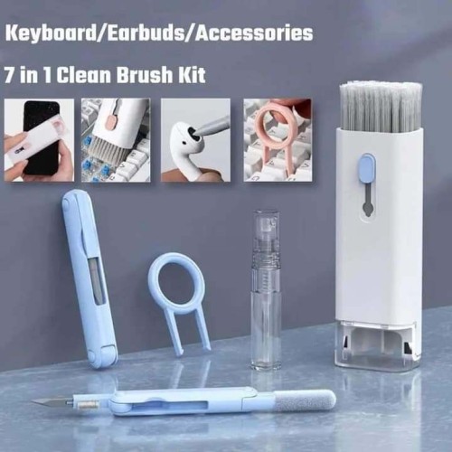Picture of BlueWow 7-in-1 Computer Keyboard Cleaner Brush Kit Earphone Cleaning Pen For Headset Keyboard Cleaning Tools Cleaner Keycap Puller Kit - BB-6623
