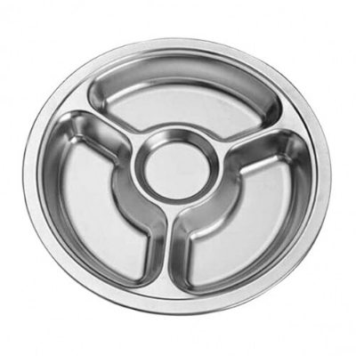 Picture of Stainless Steel Sectioned Food Serving Tray for School Canteen & Kitchen - BB-8395
