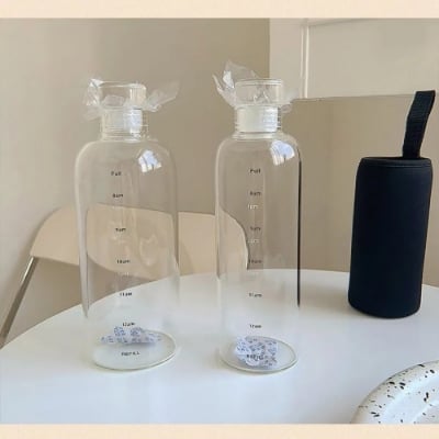 Picture of Clear Water Bottle Time Scale Cute Water Drinkware Transparent 500ml - BB-8391