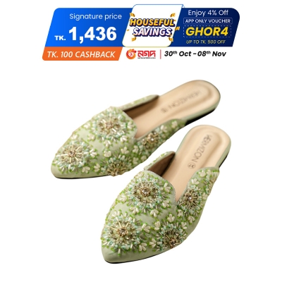 Picture of Hermizon Jionni Flat Half Shoe For Women - Pastel