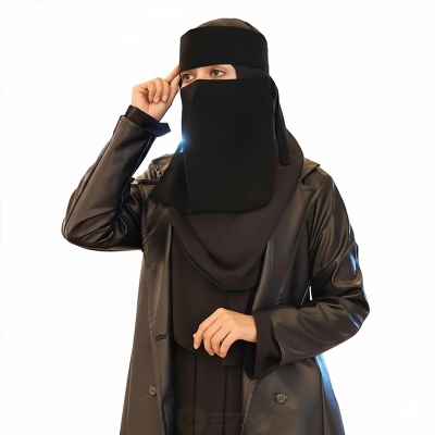 Picture of black face niqab premium quality niqab cherry niqab nose niqab