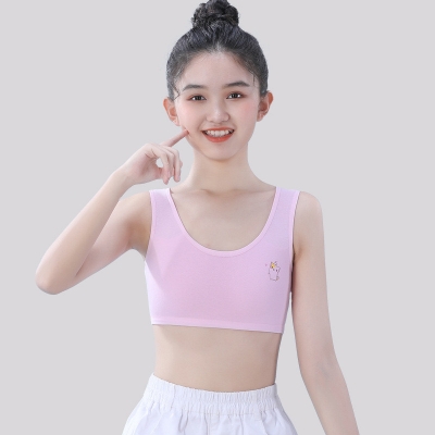 Picture of Growth period small vest for female students Pure cotton girls underwear for primary school junior high school girls bra teenagers bra