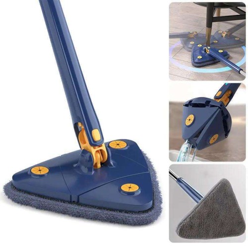 Picture of Professional Triangle Mop 360 Rotatable Adjustable Cleaning Mop for Tub Tile Floor Home Kitchen130CM Handle Reusable Spin Mop - BB-6749