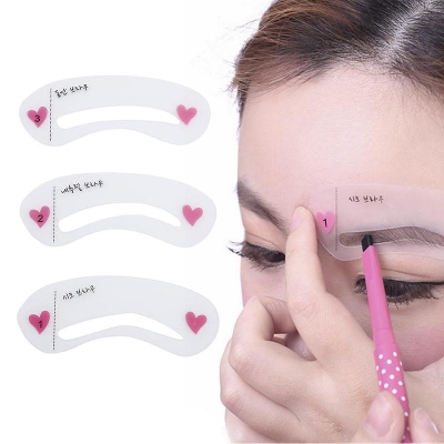 Picture of 3pcs Grooming Shaping Assistant Template Eyebrow Card