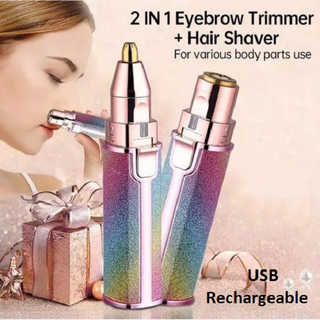 Picture of 2 in 1 Lady Shaver Eyebrow Trimmer & Hair Remover- USB Rechargeable