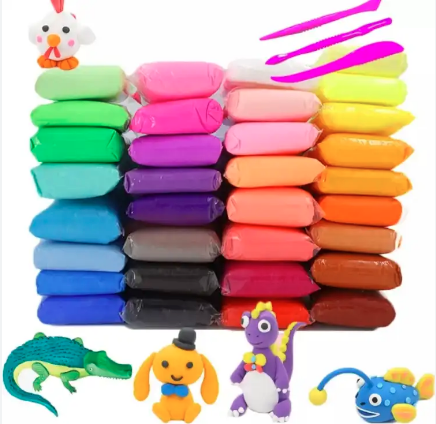 Picture of 12pcs-1pac Air Drying DIY soft Super clay/craft ideas for your baby/kids By Beloved Beauty