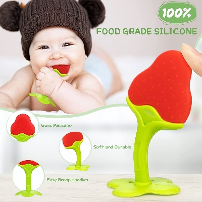 Picture of Silicone Baby Teether Silicone Baby Teether Chew Tooth Toys Newborn  Silicone Fruit Teether