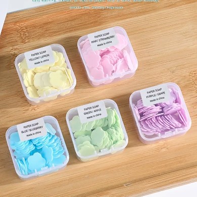 Picture of Portable Travel Boxed Mini Flower Design Paper Soap Square Box Picture of Portable Travel Boxed Mini Flower Design Paper Soap Square Box