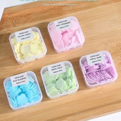 Picture of Portable Travel Boxed Mini Flower Design Paper Soap Square Box Picture of Portable Travel Boxed Mini Flower Design Paper Soap Square Box