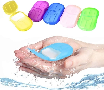 Picture of Travel Boxed Mini Flower Design Paper Soap Elliptical Box Picture of Travel Boxed Mini Flower Design Paper Soap Elliptical Box