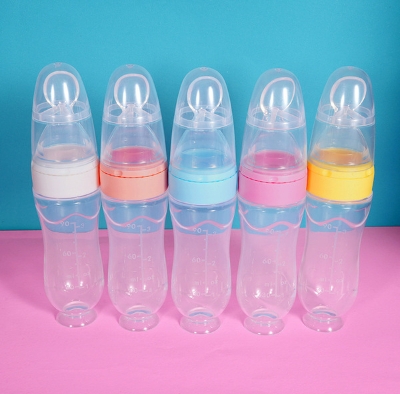 Picture of Premium Quality Baby Full Silicone Spoon Feeder Bottle -1pcs Picture of Premium Quality Baby Full Silicone Spoon Feeder Bottle -1pcs