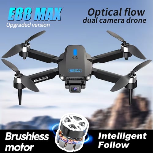 Picture of New E88 Pro Max/ EVO Drone With Brushless Motor, Dual Battery HD Dual Camera Optical Flow Perfect For any Age. Drone Camera / Drone  Picture of New E88 Pro Max/ EVO Drone With Brushless Motor, Dual Battery HD Dual Camera Optical Flow Perfect For any Age. Drone Camera / Drone