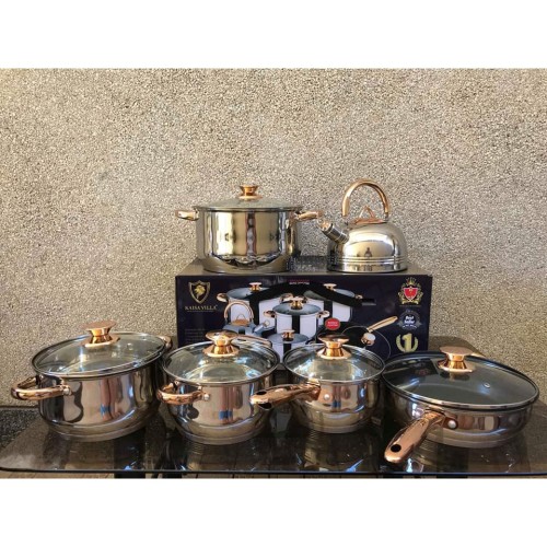 Picture of Kaisa Villa Stainless Steel Induction bottom 12 Pcs Cookware Set - BB-6455