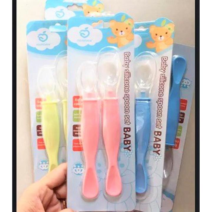 Picture of Applebear 2-Pcs Set Baby Feeding Silicone Spoon - Soft Silicone Spoon Picture of Applebear 2-Pcs Set Baby Feeding Silicone Spoon - Soft Silicone Spoon