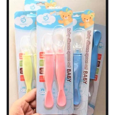 Picture of Applebear 2-Pcs Set Baby Feeding Silicone Spoon - Soft Silicone Spoon Picture of Applebear 2-Pcs Set Baby Feeding Silicone Spoon - Soft Silicone Spoon