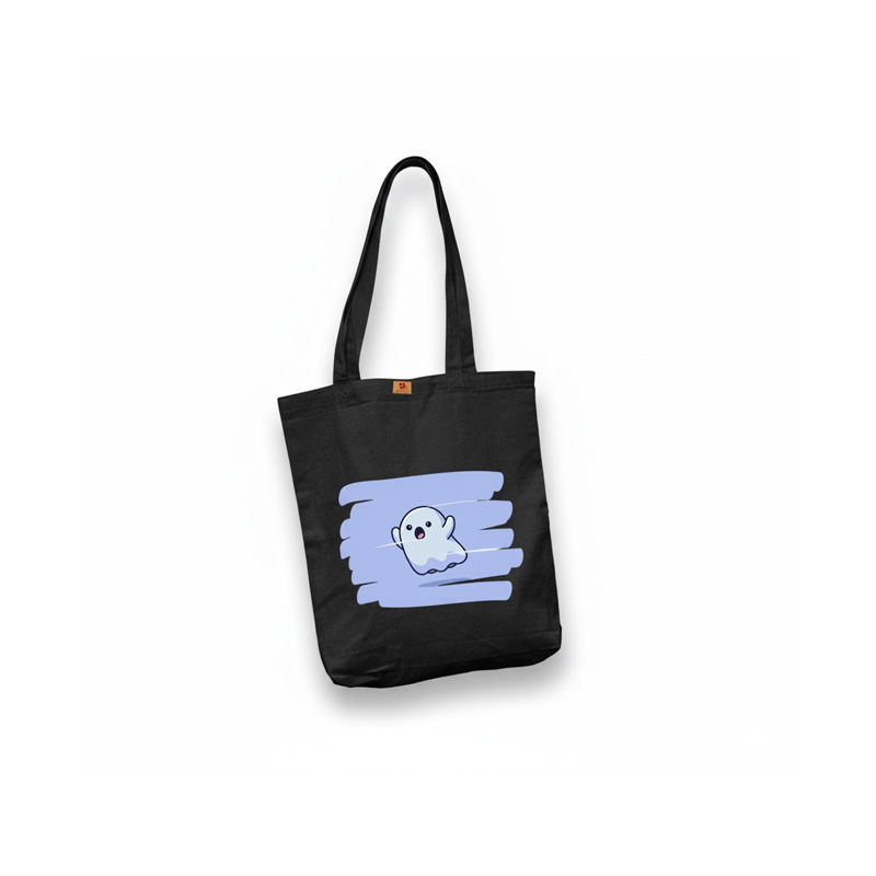 Picture of SamiaCrafts Cute Ghost Designed Cotton Canvas Tote Bag With Zipper for Women Girls Ladies Everyday Daily Use Fashionable Hand Shoulder Bag - School College University Students Picture of SamiaCrafts Cute Ghost Designed Cotton Canvas Tote Bag With Zipper for Women Girls Ladies Everyday Daily Use Fashionable Hand Shoulder Bag - School College University Students