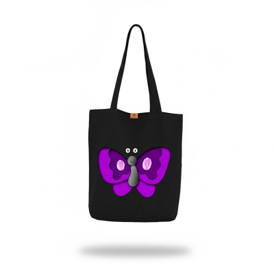 Picture of SamiaCrafts Butterfly Designed Cotton Canvas Tote Bag With Zipper For Everyday Daily Use Shopping Bag & School College University Picture of SamiaCrafts Butterfly Designed Cotton Canvas Tote Bag With Zipper For Everyday Daily Use Shopping Bag & School College University