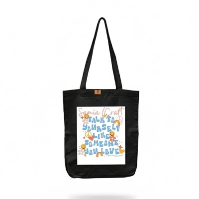 Picture of SamiaCrafts Colorful Text Design Cotton Canvas Fabric Tote Bag With Zipper For Women's - Hand Shoulder Bag With Zipper For School College University Everyday Daily Use All Occasion Picture of SamiaCrafts Colorful Text Design Cotton Canvas Fabric Tote Bag With Zipper For Women's - Hand Shoulder Bag With Zipper For School College University Everyday Daily Use All Occasion