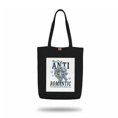 Picture of SamiaCrafts Romantic Skeleton Design Cotton Canvas Tote Bag With Zipper For Women's with Fashion  Modern - also School College University Students Picture of SamiaCrafts Romantic Skeleton Design Cotton Canvas Tote Bag With Zipper For Women's with Fashion  Modern - also School College University Students