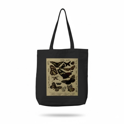 Picture of SamiaCrafts Beautiful Butterfly Designed Cotton Canvas Tote Bag with Zipper - Hand and Shoulder Bag For Modern Stylish Women & School College University Picture of SamiaCrafts Beautiful Butterfly Designed Cotton Canvas Tote Bag with Zipper - Hand and Shoulder Bag For Modern Stylish Women & School College University