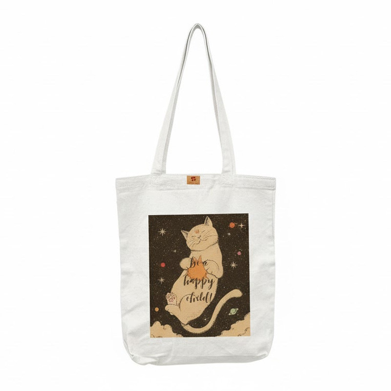 Picture of SamiaCrafts Kitty Designed Cotton Canvas Fabric Hand Tote Bag  With Zipper For Modern Stylish Women's School College University Students & Cat Lover Picture of SamiaCrafts Kitty Designed Cotton Canvas Fabric Hand Tote Bag  With Zipper For Modern Stylish Women's School College University Students & Cat Lover