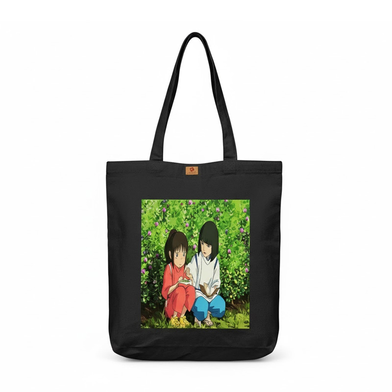 Picture of SamiaCrafts Premium Cotton Canvas Tote Bag With Zipper For Ladies Girls Women of School College University Everyday Daily Use Animation Designed Shopping Bag Picture of SamiaCrafts Premium Cotton Canvas Tote Bag With Zipper For Ladies Girls Women of School College University Everyday Daily Use Animation Designed Shopping Bag