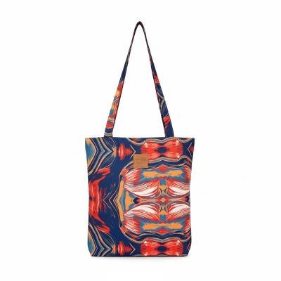 Picture of SamiaCrafts Stylish Addition - All-Over Printed Tote Bag: Abstract Watercolor Geometric Printed Tote Bag - Sustainable Choice - Durablity Assurance