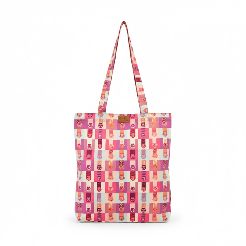 Picture of SamiaCrafts Stylish Long-Handled Tote Bag with Zipper: Cats Paws Set Printed Tote Bag Picture of SamiaCrafts Stylish Long-Handled Tote Bag with Zipper: Cats Paws Set Printed Tote Bag