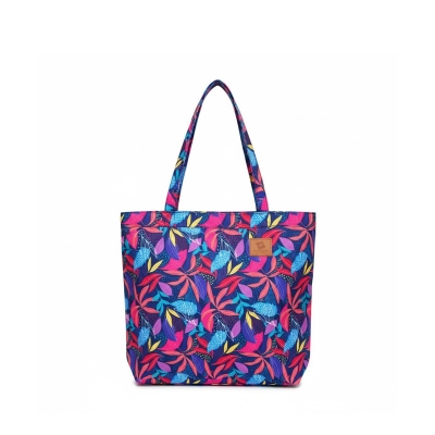 Picture of Hand Drawn Colorful Abstract Leaves Printed Top Handle Bags
